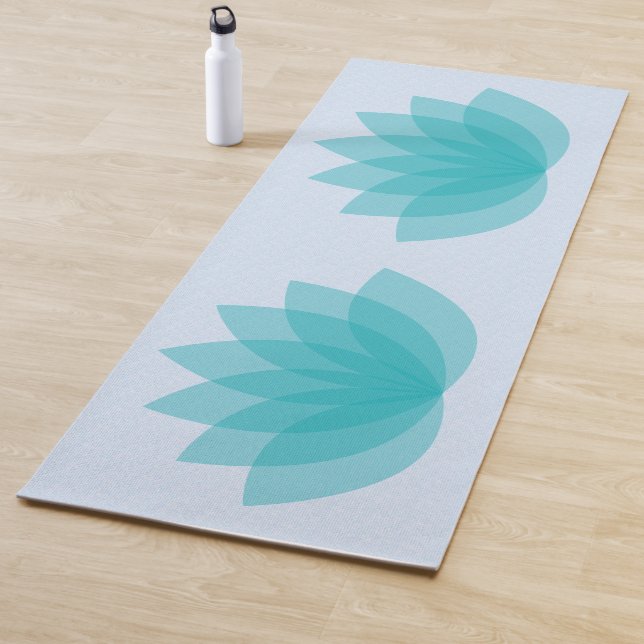 Blue Lotus on Blue Yoga Mat (In Situ)