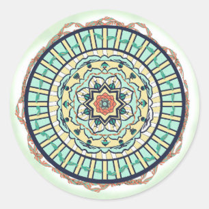 Blue Lotus Ribbon Mandala Sticker