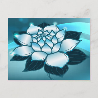 Blue Lotus Spiritual Fine Floral Art Postcard