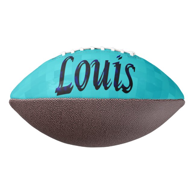 Blue Louis Name Logo, American Football (Rotated 270)