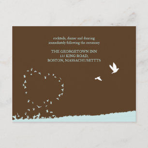 Blue love bird reception card