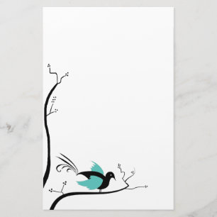Blue Love Bird stationery