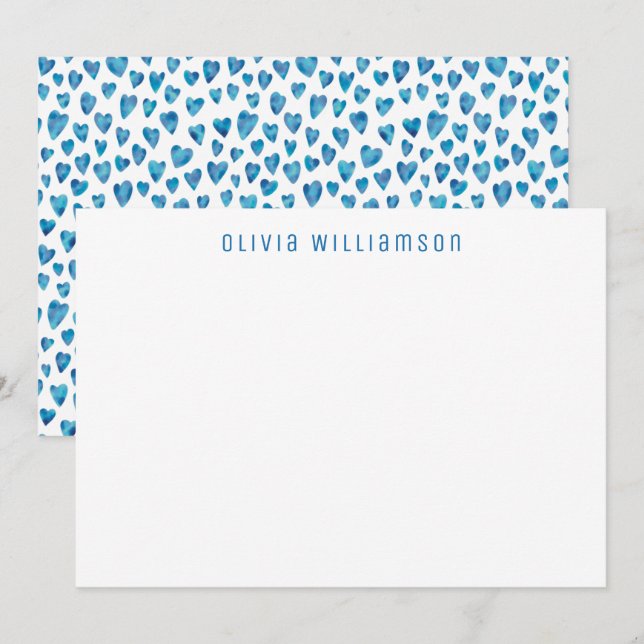Blue Love Heart Notecard (Front/Back)