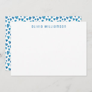 Blue Love Heart Notecard