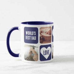 Blue Love Heart Photo World's Best Dad Mug