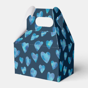 Blue Love Heart Wedding Favour Box