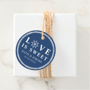 Blue Love Is Sweet Nautical Wedding Favour Tags