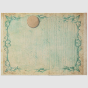 Blue Love Letter Vintage Ephemera No3 Tissue Paper