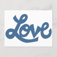 Blue // LOVE text in whimsical cartoon cursive