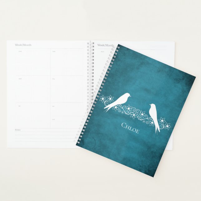 Blue Lovebirds Floral Vine Planner (Display)