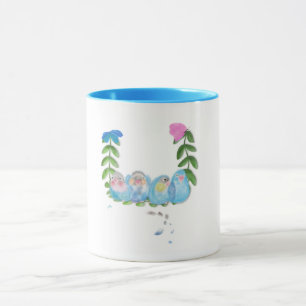 Blue lovebirds, mug by ORDesigns