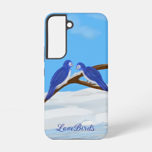 Blue LoveBirds Phone Case (Back)