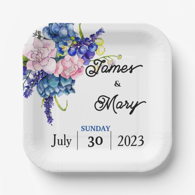 Blue lover  paper plate (Front)