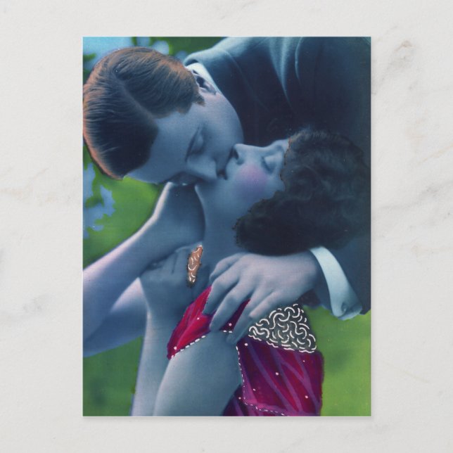 Blue Lovers in Paris Postcard (Front)