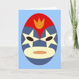 Blue Lucha Libre Mask Card