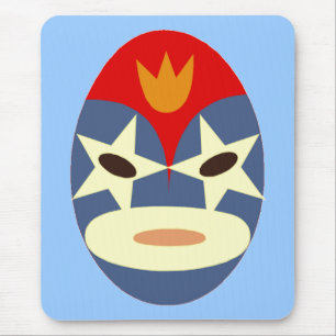 Blue Lucha Libre Mask Mouse Mat