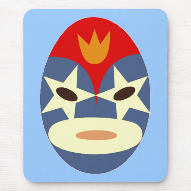 Blue Lucha Libre Mask Mouse Mat (Front)