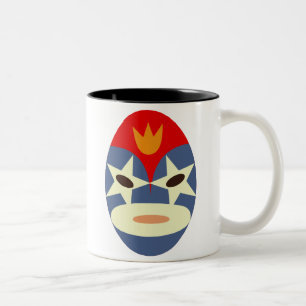 Blue Lucha Libre Mask Two-Tone Coffee Mug