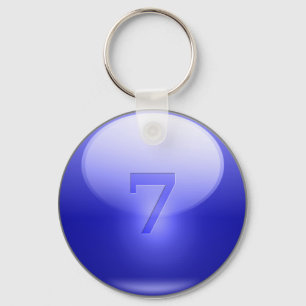 Blue Lucky 7 Key Ring