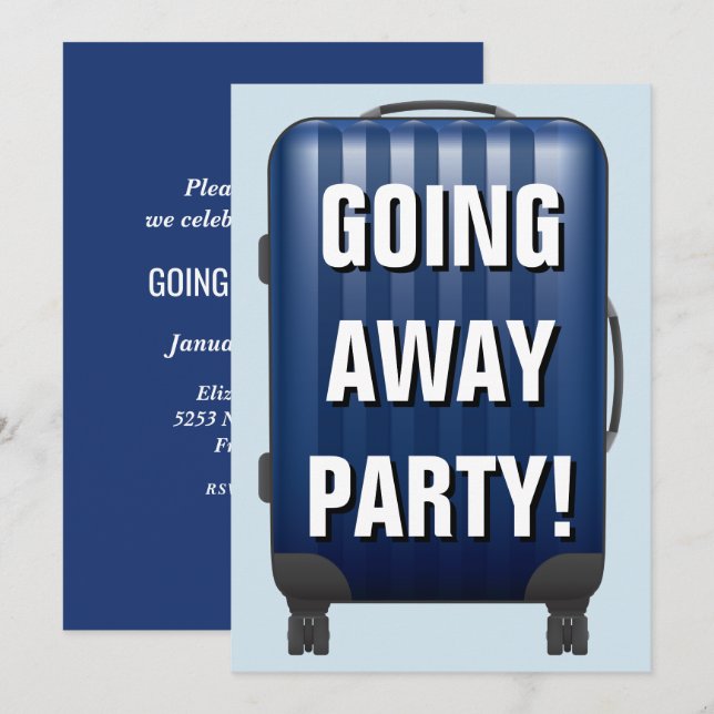 Blue Luggage | Farewell | Going Away Party Invite (Front/Back)
