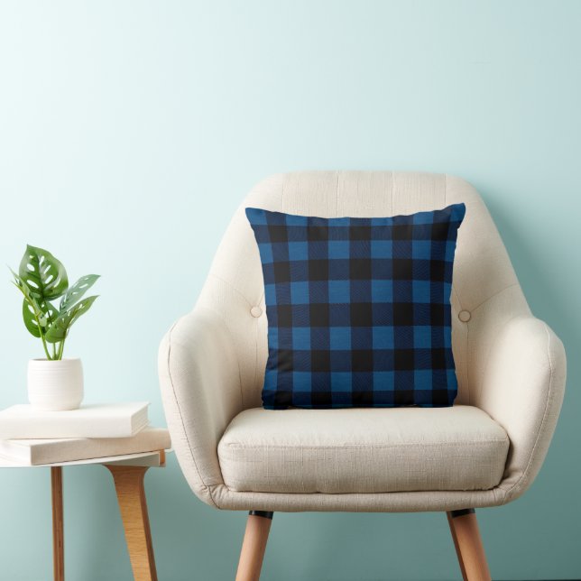 Blue Lumberjack Plaid Cushion (Chair)