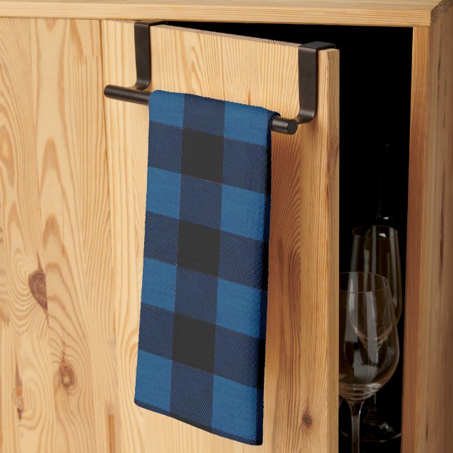 Blue Lumberjack Plaid Tea Towel (Thirds Fold)
