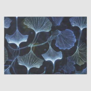 Blue Luminogram Ginkgo Leaves Decoupage / Tissue Paper