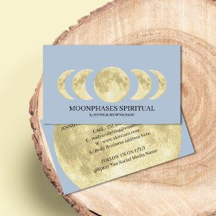 Blue Lunar Gold Spiritual Moon Business Card