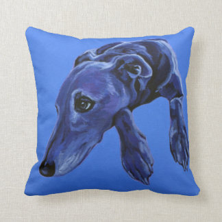 Blue lurcher cushion