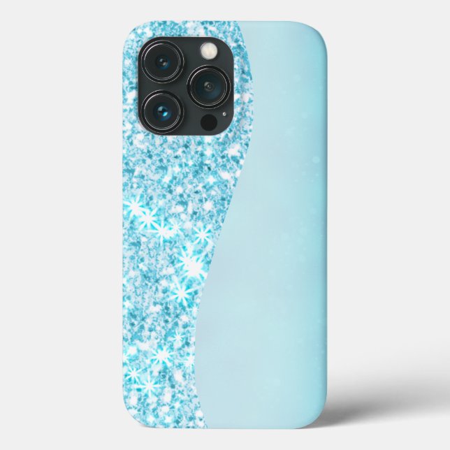 Blue Luxury Modern gradient galaxy glitter star Case-Mate iPhone Case (Back)