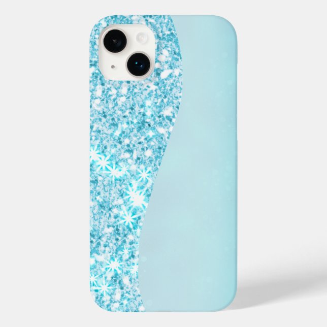 Blue Luxury Modern gradient galaxy glitter star Case-Mate iPhone Case (Back)