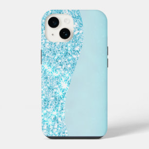 Blue Luxury Modern gradient galaxy glitter star iPhone 14 Case