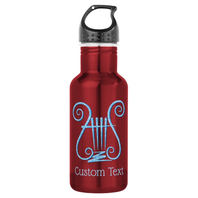 Blue Lyre Background 532 Ml Water Bottle (Front)