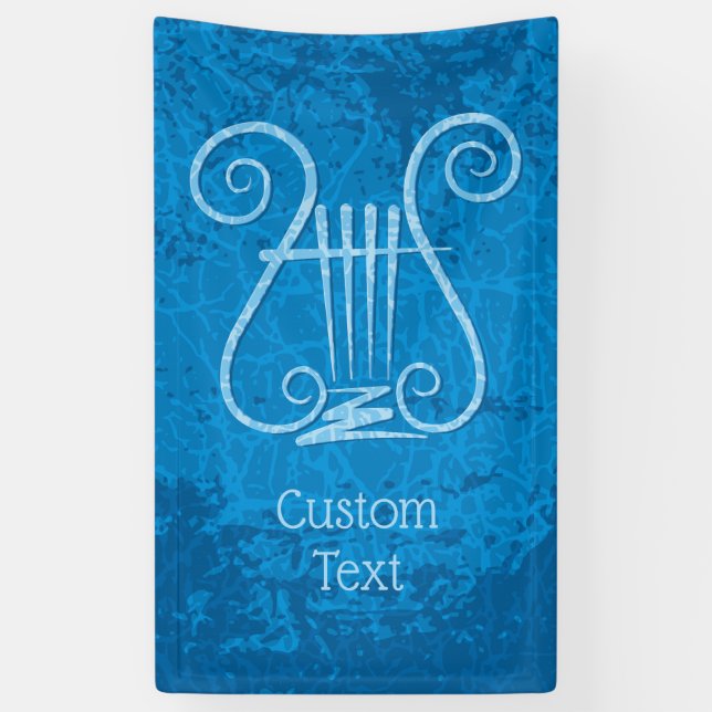 Blue Lyre Background Banner (Vertical)
