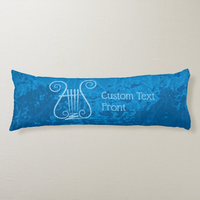 Blue Lyre Background Body Cushion (Front)