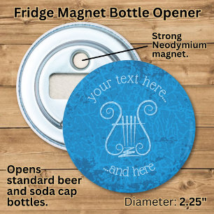 Blue Lyre Background Bottle Opener