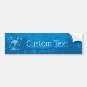 Blue Lyre Background Bumper Sticker