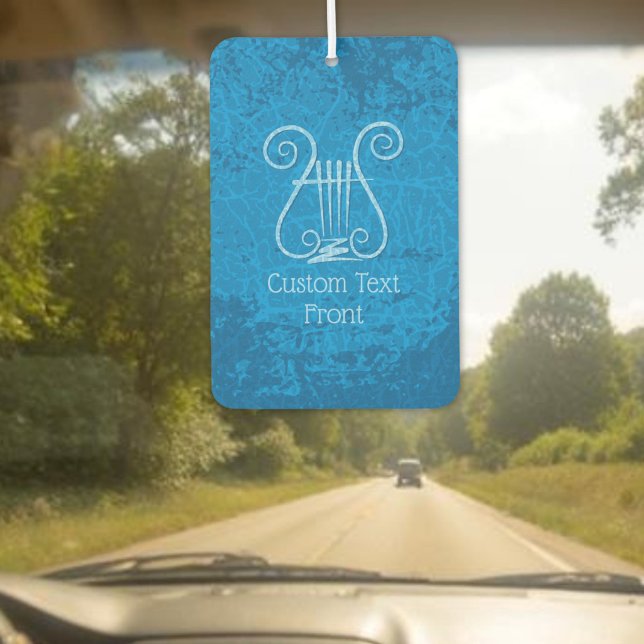 Blue Lyre Background Car Air Freshener (Creator Uploaded)