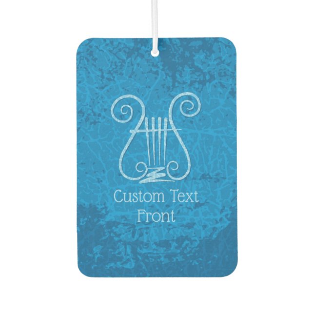 Blue Lyre Background Car Air Freshener (Front)