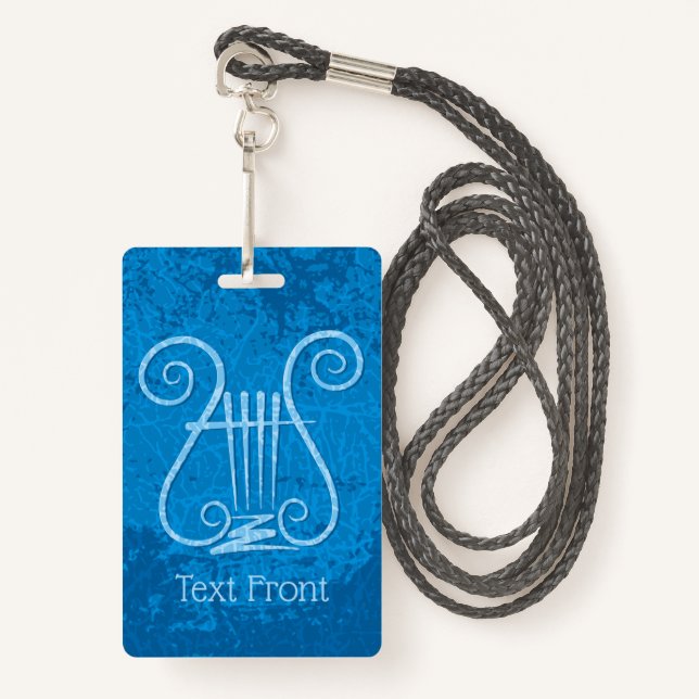 Blue Lyre Background ID Badge (Front with Lanyard)