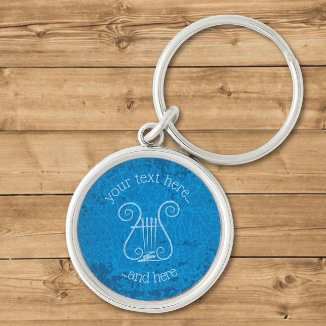 Blue Lyre Background Key Ring (Creator Uploaded)