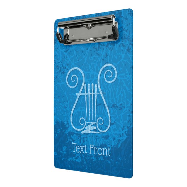 Blue Lyre Background Mini Clipboard (Angled2)