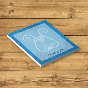 Blue Lyre Background Notepad