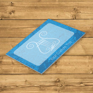 Blue Lyre Background Notepad