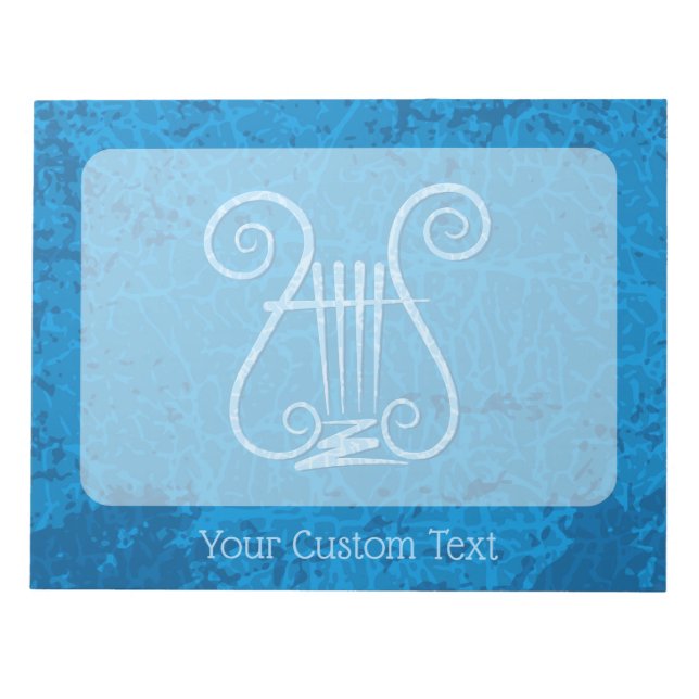 Blue Lyre Background Notepad (Front)