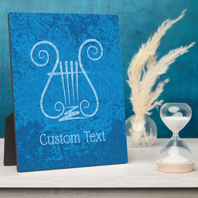 Blue Lyre Background Plaque (Side)