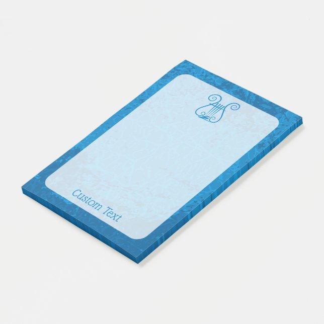 Blue Lyre Background Post-it Notes (Angled)