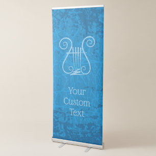 Blue Lyre Background Retractable Banner