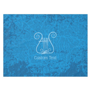 Blue Lyre Background Tablecloth