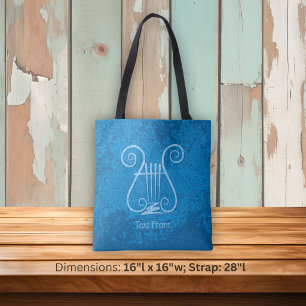 Blue Lyre Background Tote Bag